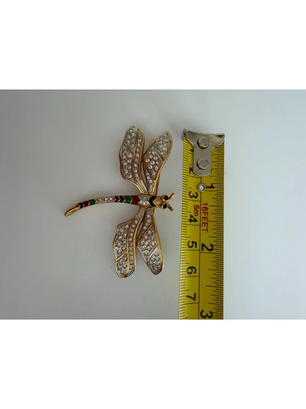 CAROLEE Gold Tone Rhinestone Dragonfly Brooch Pin